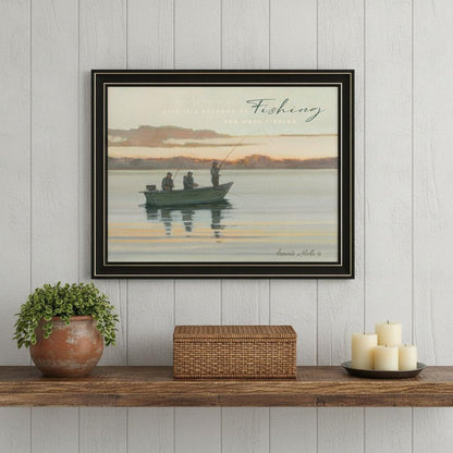 Fishing 1 Black Framed Print Wall Art HomeRoots