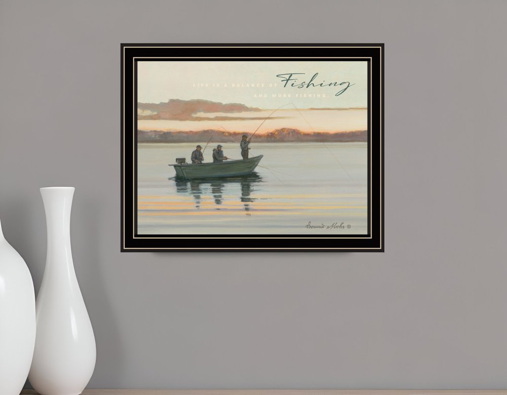 Fishing 1 Black Framed Print Wall Art HomeRoots