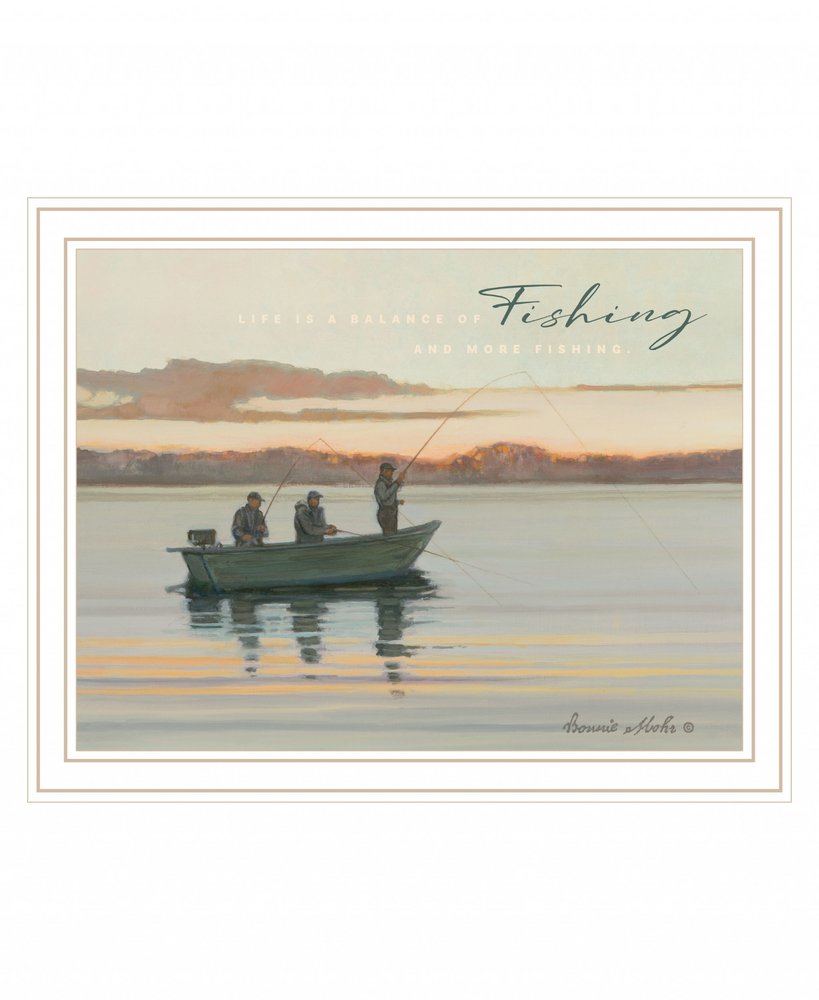 Fishing 2 White Framed Print Wall Art — view 3