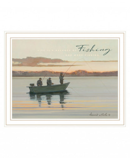 Fishing 2 White Framed Print Wall Art HomeRoots