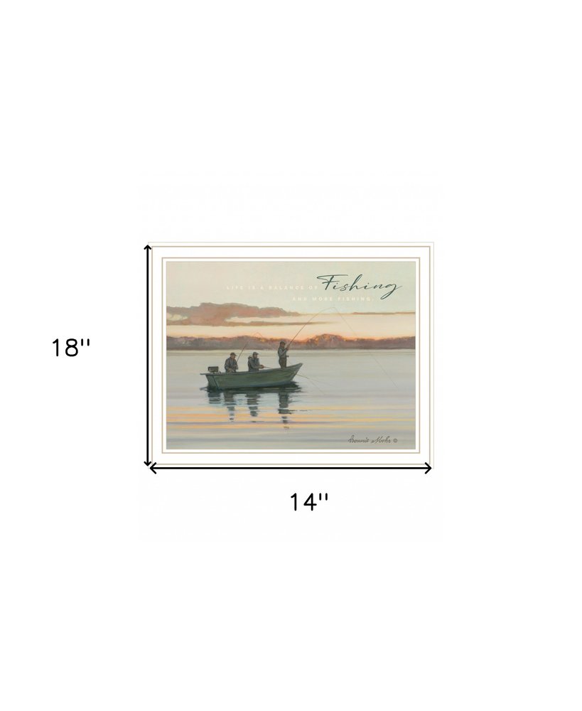 Fishing 2 White Framed Print Wall Art — view 4