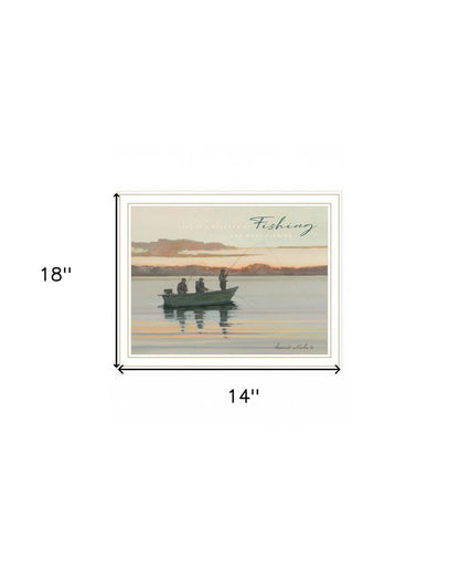 Fishing 2 White Framed Print Wall Art HomeRoots