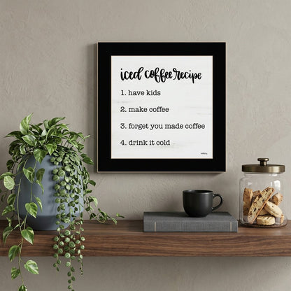 Iced Coffee Recipe Black Framed Print Wall Art HomeRoots