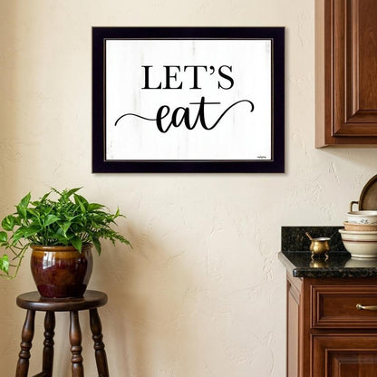 Lets Eat 2 White Framed Print Kitchen Wall Art HomeRoots