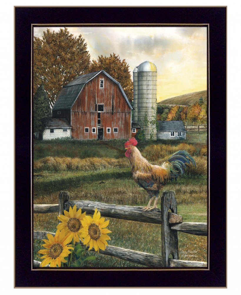 Early Rooster 1 Black Framed Print Wall Art HomeRoots