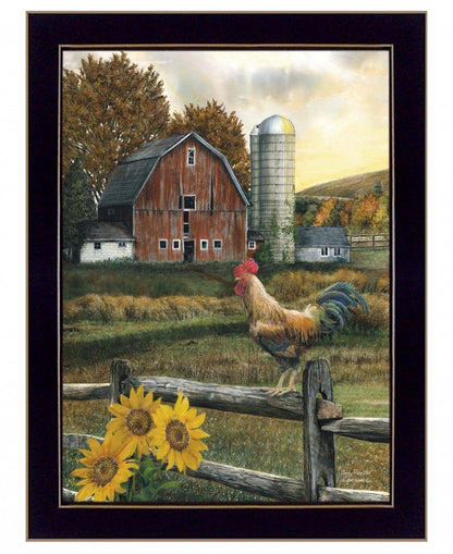 Early Rooster 1 Black Framed Print Wall Art HomeRoots