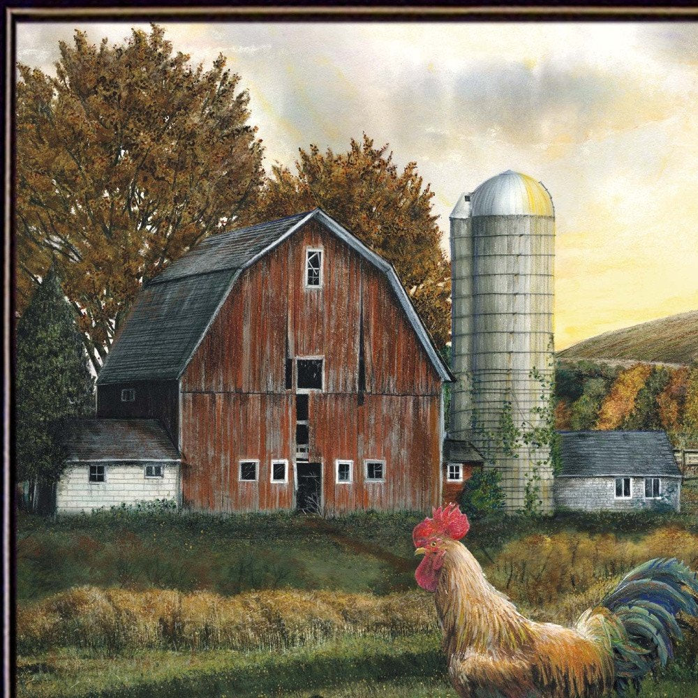 Early Rooster 1 Black Framed Print Wall Art HomeRoots