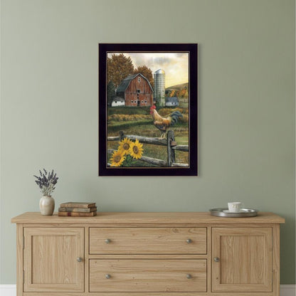 Early Rooster 1 Black Framed Print Wall Art HomeRoots