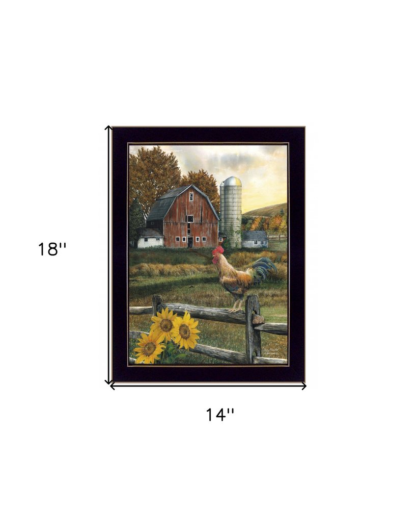 Early Rooster 1 Black Framed Print Wall Art HomeRoots