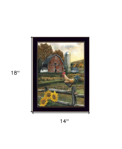 Early Rooster 1 Black Framed Print Wall Art HomeRoots