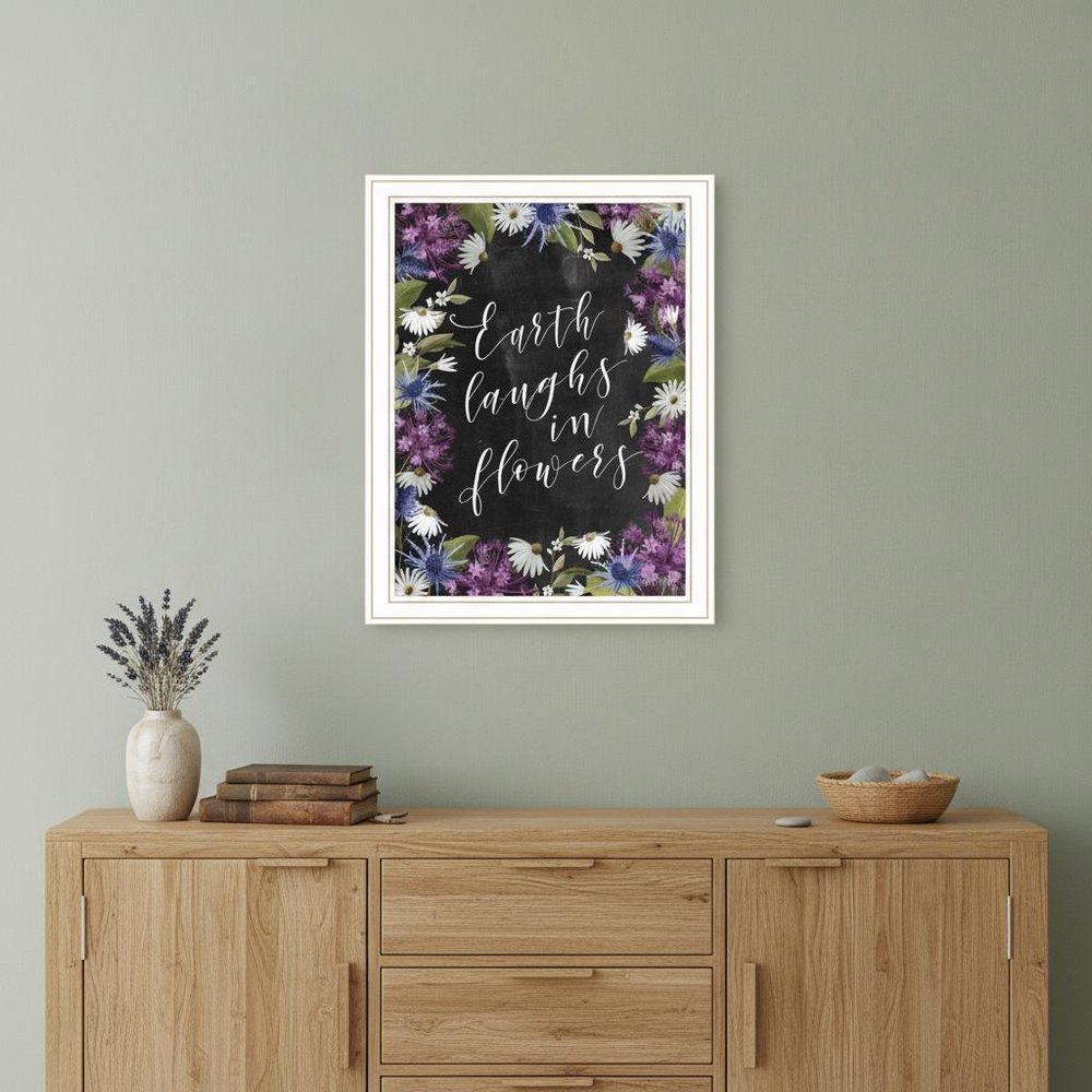 Earth Laughs in Flowers 2 White Framed Print Wall Art HomeRoots