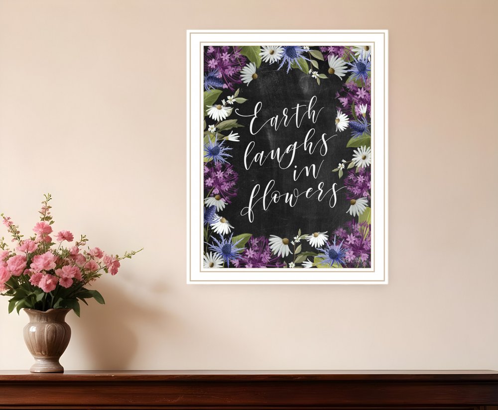 Earth Laughs in Flowers 2 White Framed Print Wall Art HomeRoots
