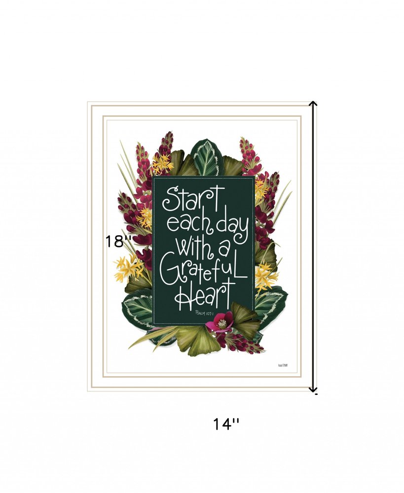 Grateful Heart 2 White Framed Print Wall Art HomeRoots