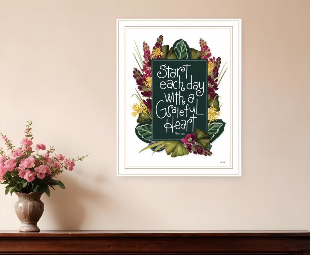 Grateful Heart 2 White Framed Print Wall Art HomeRoots