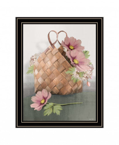 Farmhouse Daisy Basket 1 Black Framed Print Wall Art HomeRoots