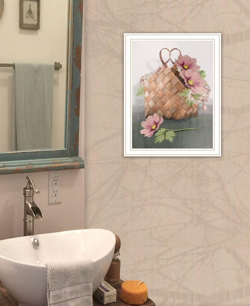 Farmhouse Daisy Basket 1 Black Framed Print Wall Art HomeRoots
