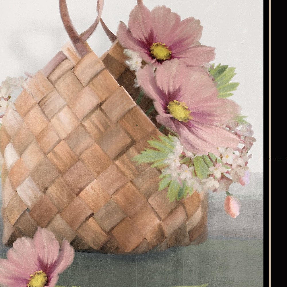 Farmhouse Daisy Basket 1 Black Framed Print Wall Art HomeRoots