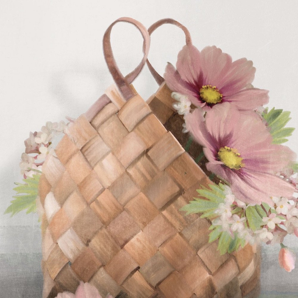 Farmhouse Daisy Basket 2 White Framed Print Wall Art HomeRoots
