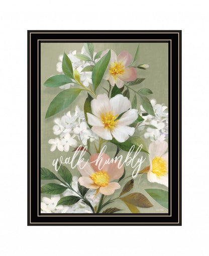 Walk Humbly Floral 1 Black Framed Print Wall Art HomeRoots