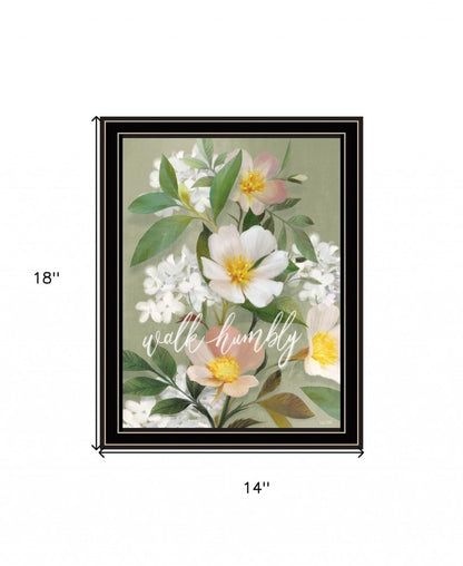 Walk Humbly Floral 1 Black Framed Print Wall Art HomeRoots