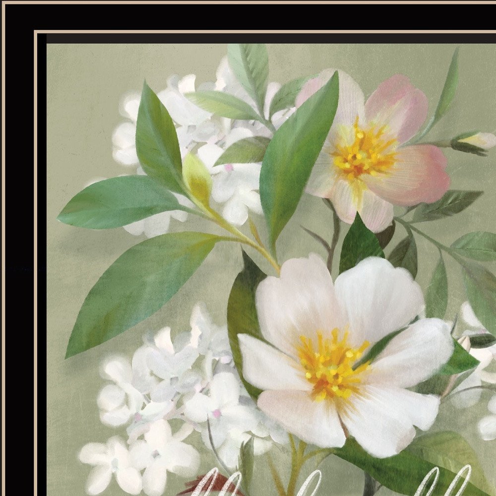 Walk Humbly Floral 1 Black Framed Print Wall Art HomeRoots