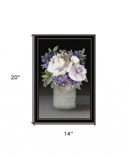 Lilac Mason Jar Floral 1 Black Framed Print Wall Art HomeRoots