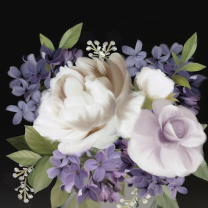 Lilac Mason Jar Floral 1 Black Framed Print Wall Art HomeRoots