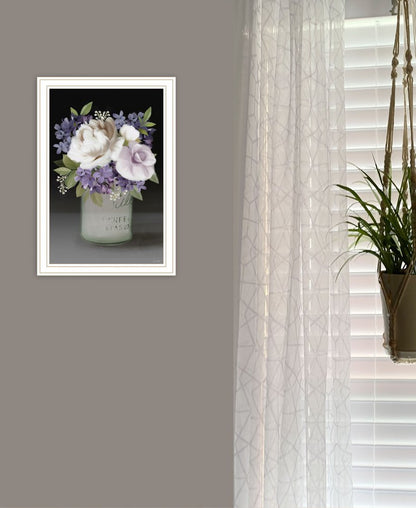 Lilac Mason Jar Floral 2 White Framed Print Wall Art HomeRoots