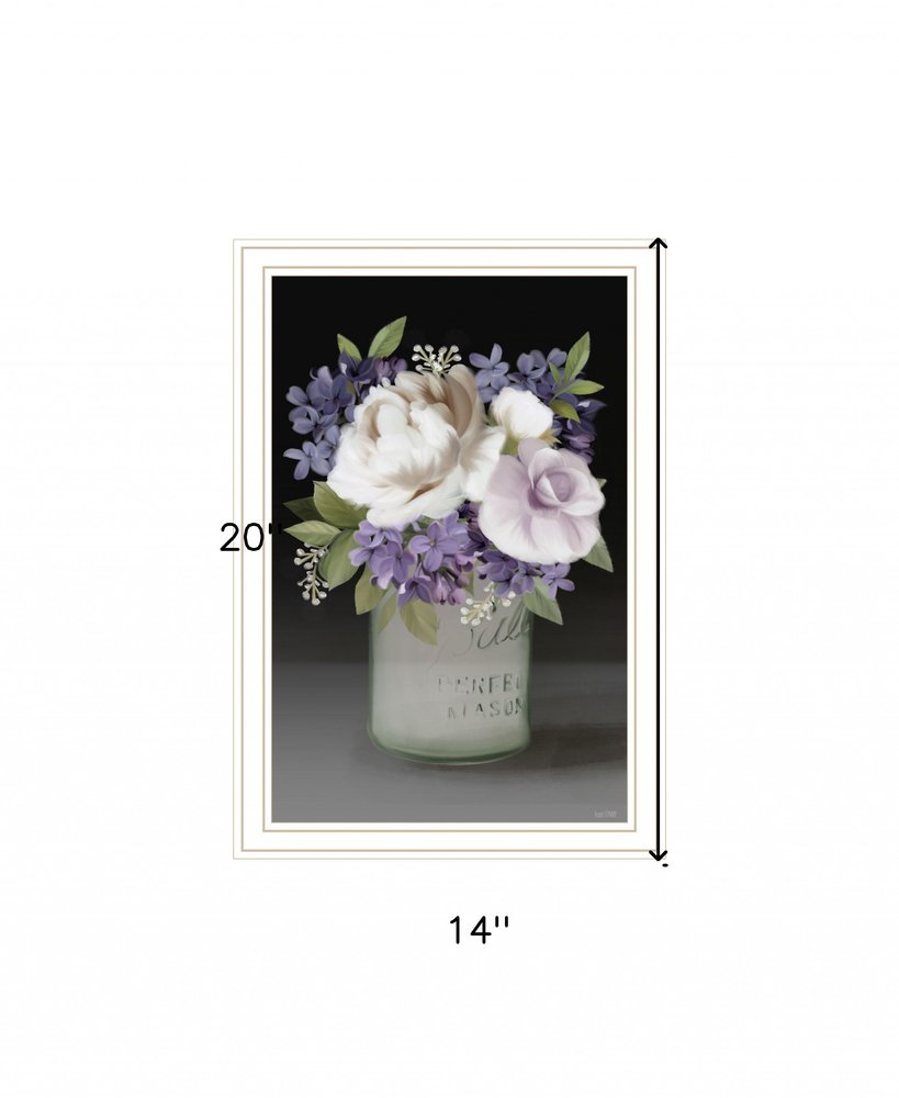 Lilac Mason Jar Floral 2 White Framed Print Wall Art HomeRoots