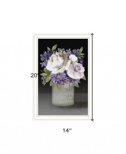 Lilac Mason Jar Floral 2 White Framed Print Wall Art HomeRoots