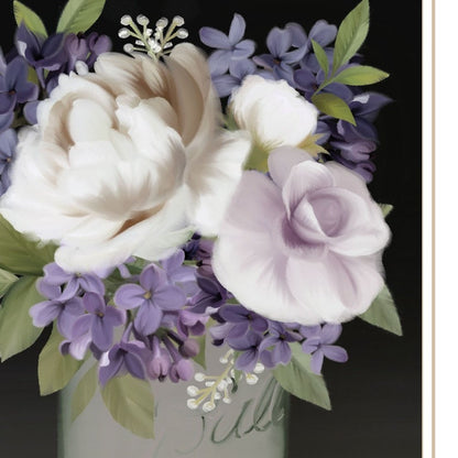 Lilac Mason Jar Floral 2 White Framed Print Wall Art HomeRoots