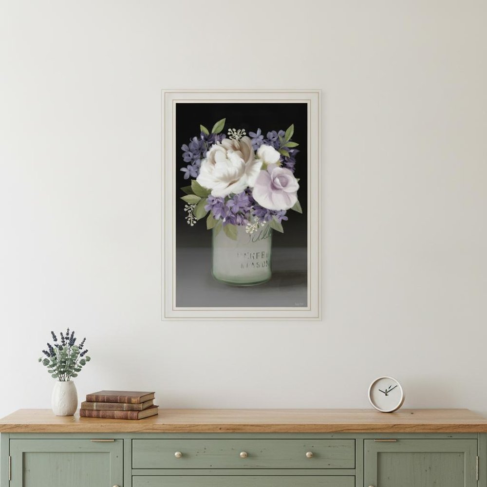Lilac Mason Jar Floral 2 White Framed Print Wall Art HomeRoots