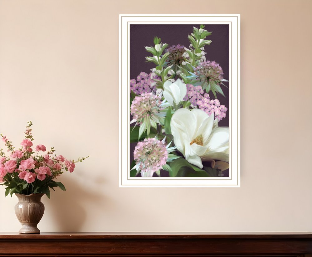 Wild For Plum Bouquet 1 White Framed Print Wall Art HomeRoots