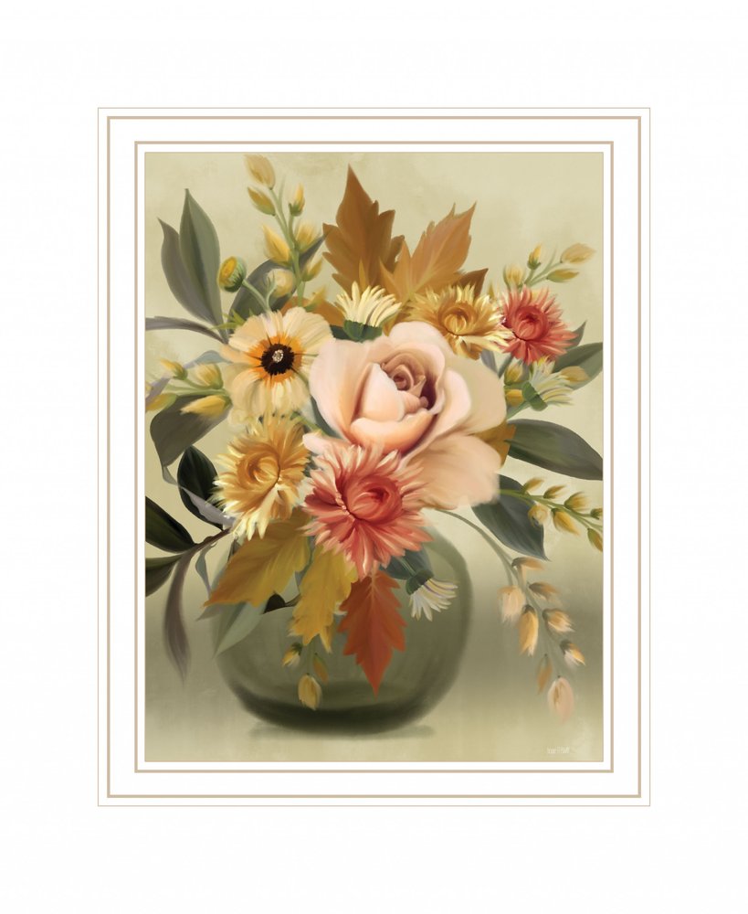 Autumn Bouquet 2 White Framed Print Wall Art — view 2