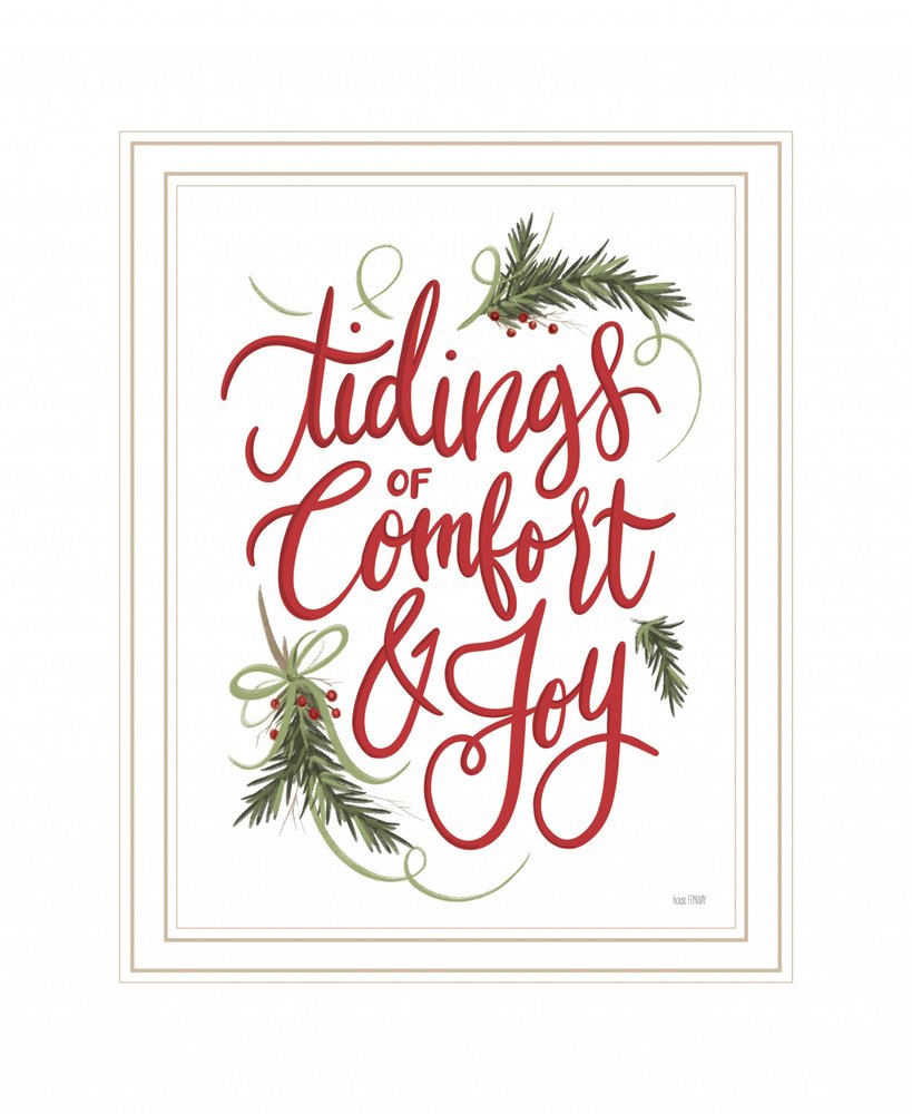 Tidings of Comfort and Joy 1 White Framed Print Wall Art HomeRoots