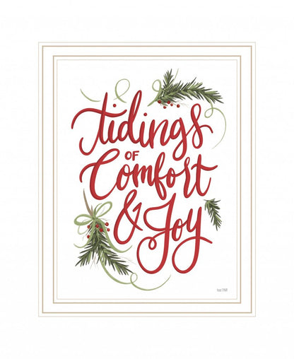 Tidings of Comfort and Joy 1 White Framed Print Wall Art HomeRoots