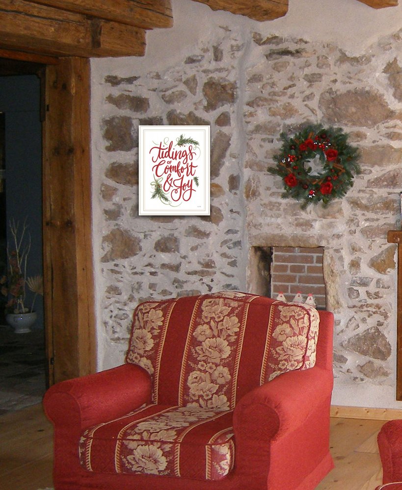 Tidings of Comfort and Joy 1 White Framed Print Wall Art HomeRoots