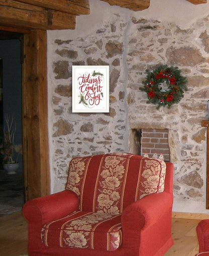 Tidings of Comfort and Joy 1 White Framed Print Wall Art HomeRoots