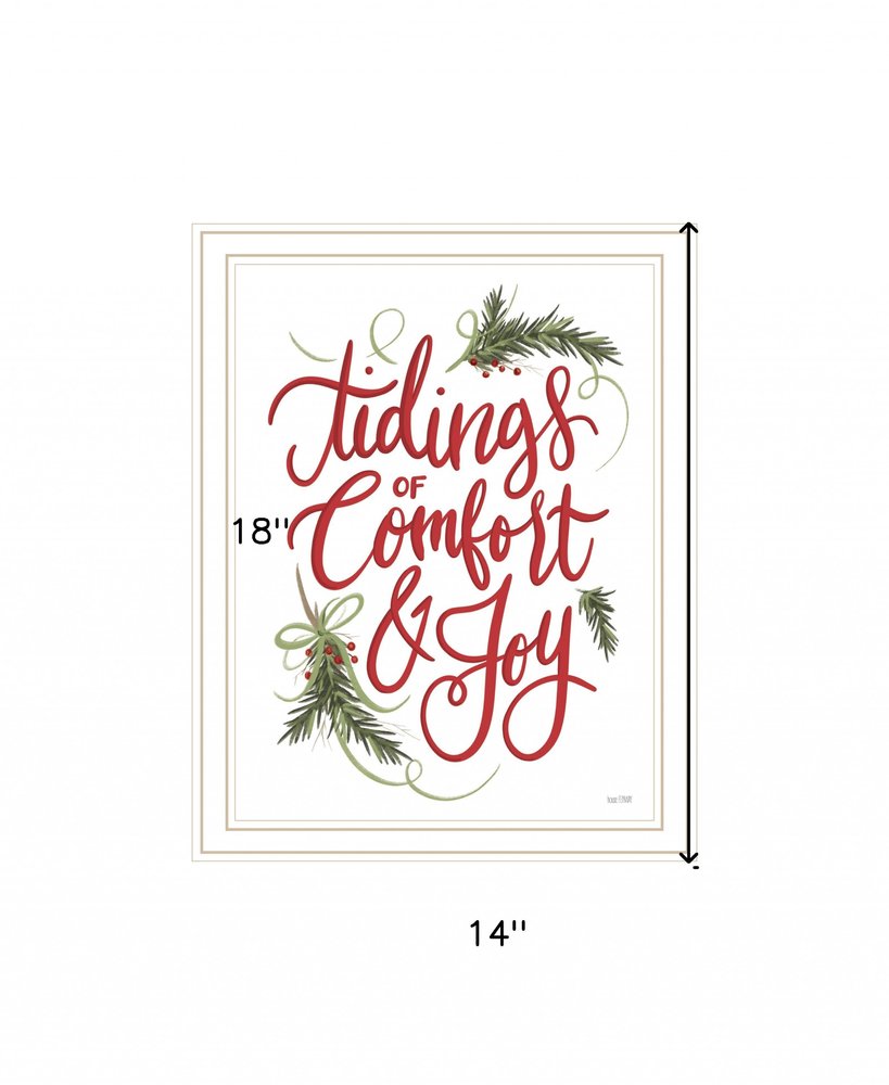 Tidings of Comfort and Joy 1 White Framed Print Wall Art HomeRoots