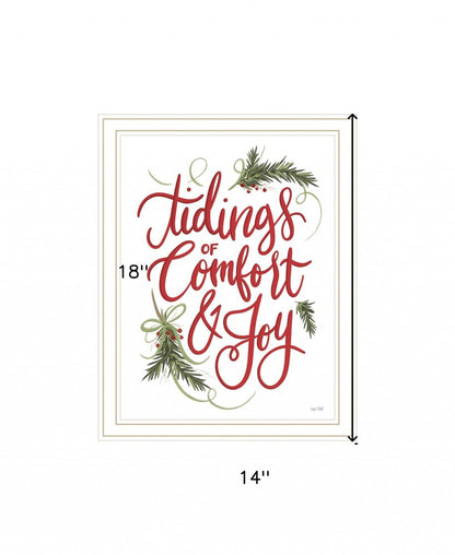 Tidings of Comfort and Joy 1 White Framed Print Wall Art HomeRoots