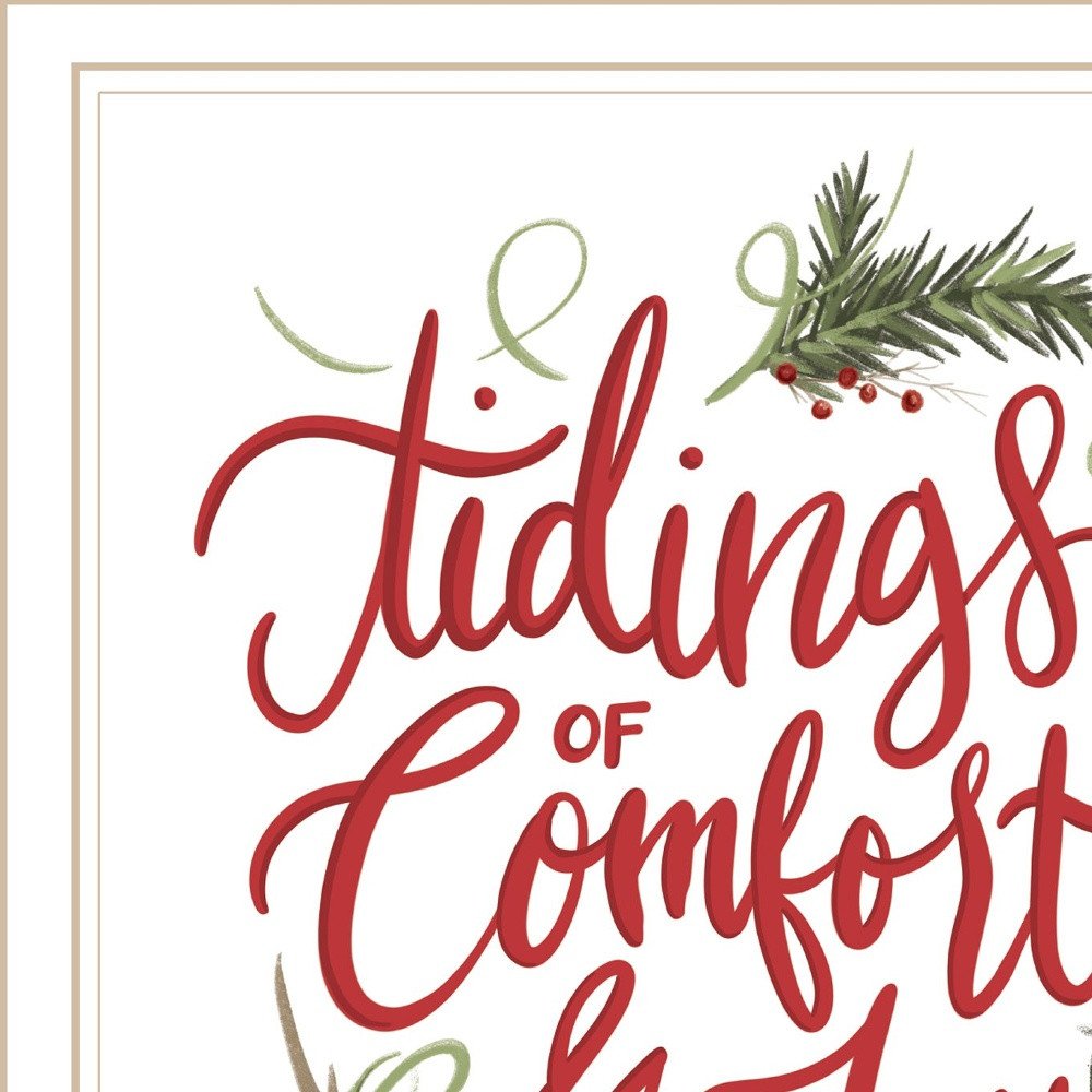 Tidings of Comfort and Joy 1 White Framed Print Wall Art HomeRoots
