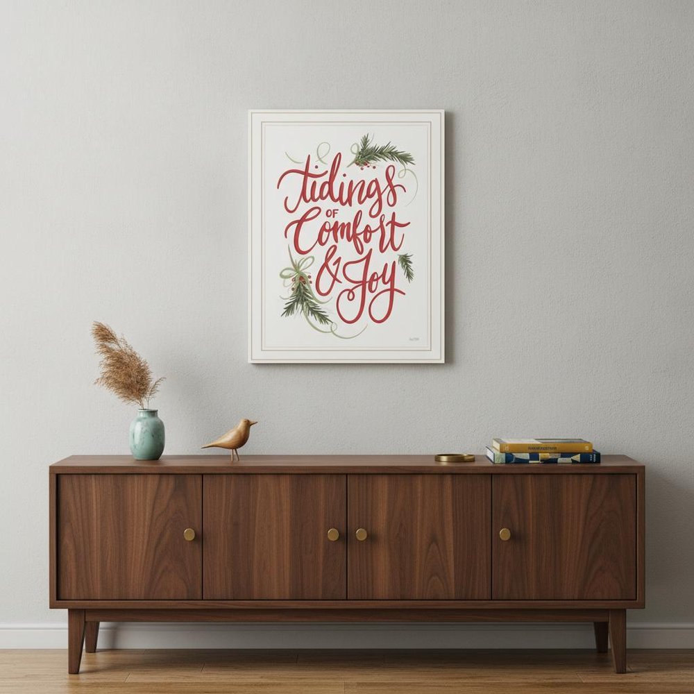 Tidings of Comfort and Joy 1 White Framed Print Wall Art HomeRoots