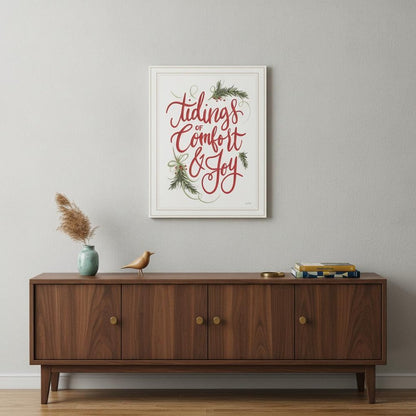 Tidings of Comfort and Joy 1 White Framed Print Wall Art HomeRoots
