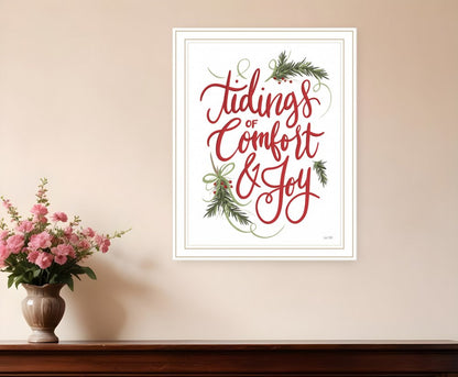 Tidings of Comfort and Joy 1 White Framed Print Wall Art HomeRoots