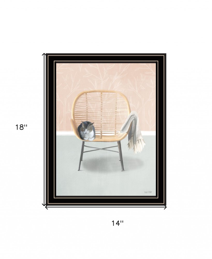 Happy Cat 1 Black Framed Print Wall Art HomeRoots