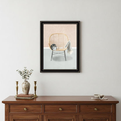 Happy Cat 1 Black Framed Print Wall Art HomeRoots