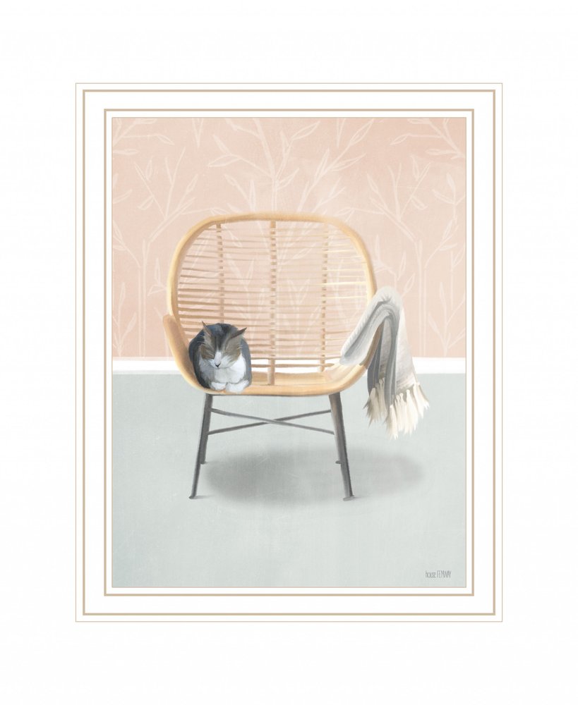 Happy Cat 2 White Framed Print Wall Art HomeRoots