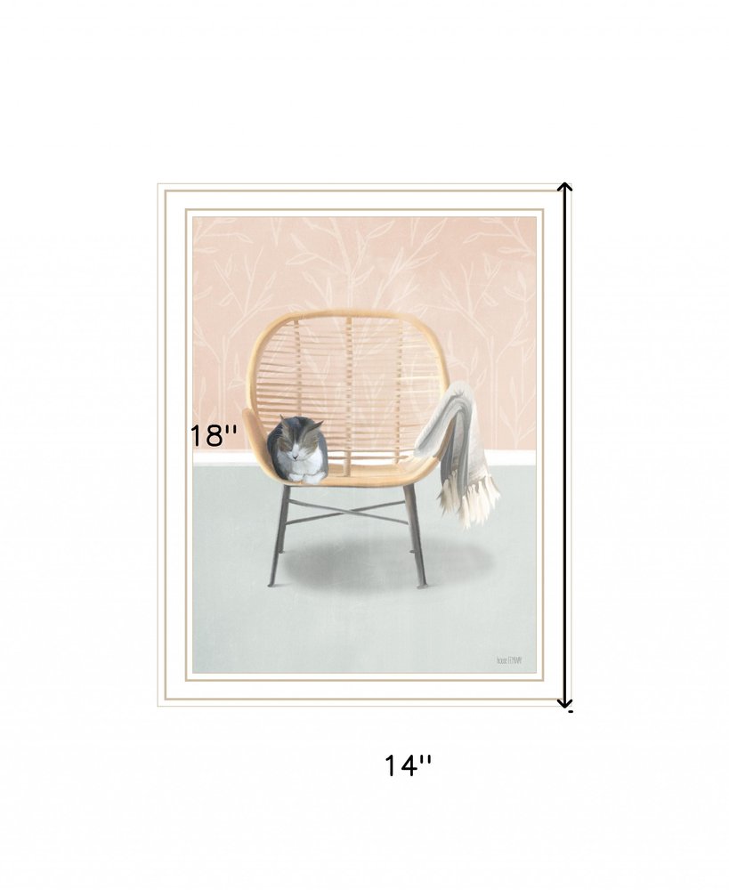 Happy Cat 2 White Framed Print Wall Art HomeRoots
