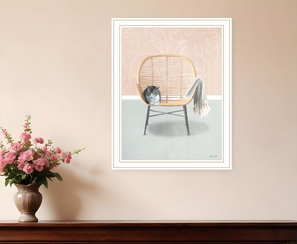 Happy Cat 2 White Framed Print Wall Art HomeRoots