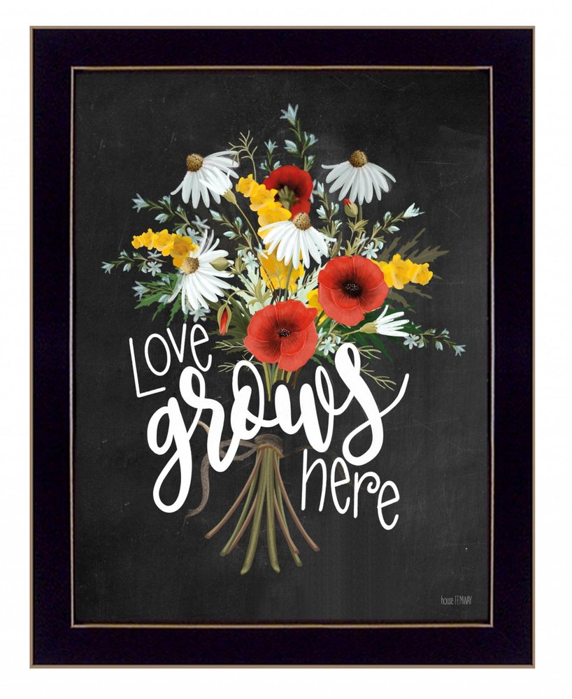 Love Grows Here 1 Black Framed Print Wall Art HomeRoots